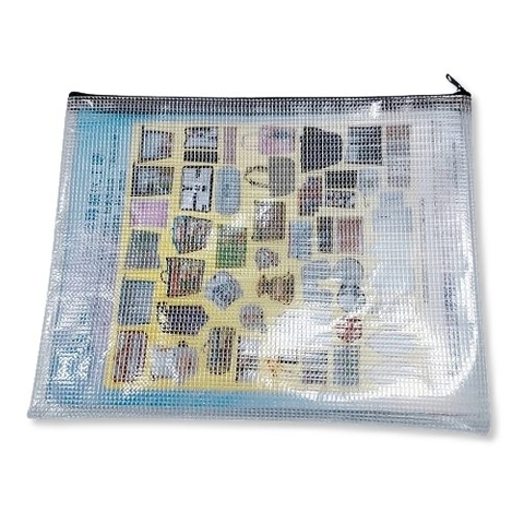 PVC A5 high frequency mesh zipper bag